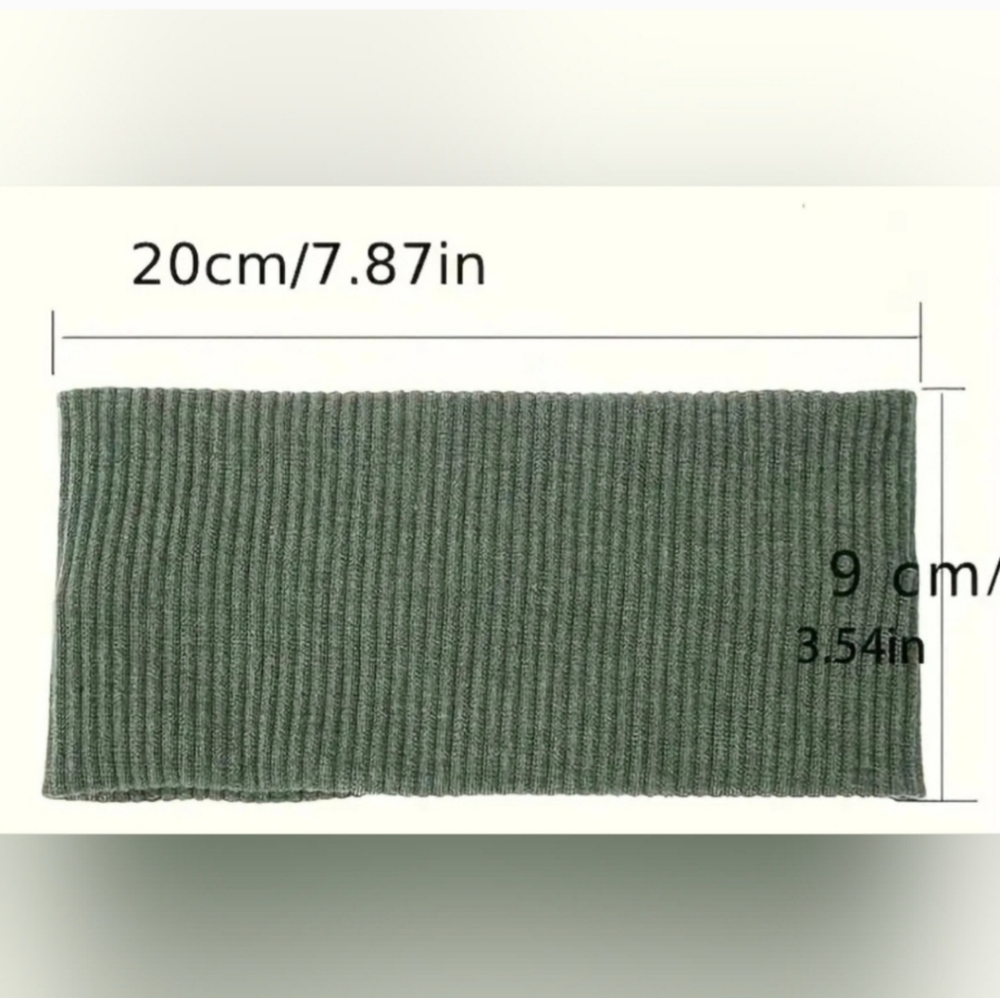 3 Pack Ribbed HeadBands• Green,Black,and Brown - Picture 2 of 4